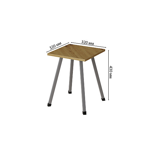 Табурет кухонний Ferrum-decor 430x320x320 Сірий метал ДСП Дуб Артізан 16 мм (TAB020)