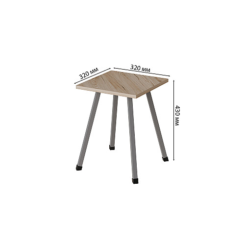 Табурет кухонный Ferrum-decor 430x320x320 Серый металл ДСП Дуб Сан-Марино 16 мм (TAB016)