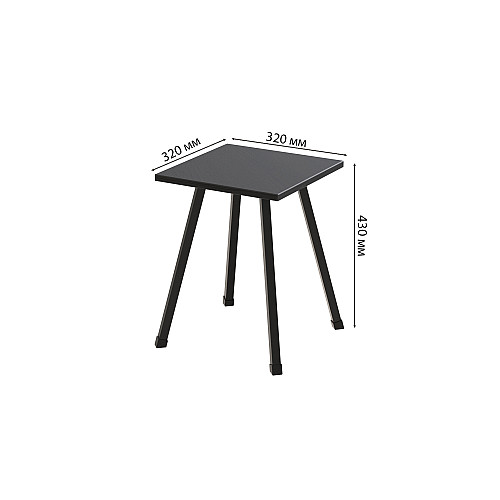 Табурет кухонный Ferrum-decor 430x320x320 Черный металл ДСП Сосна Кембра 16 мм (TAB003)