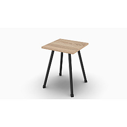 Табурет кухонний Ferrum-decor 430x320x320 Чорний метал ДСП Дуб Сонома 16 мм (TAB004)