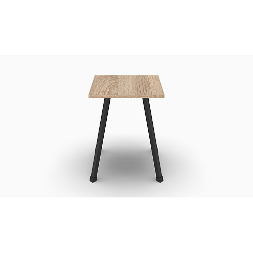 Табурет кухонний Ferrum-decor 430x320x320 Чорний метал ДСП Дуб Сонома 16 мм (TAB004)