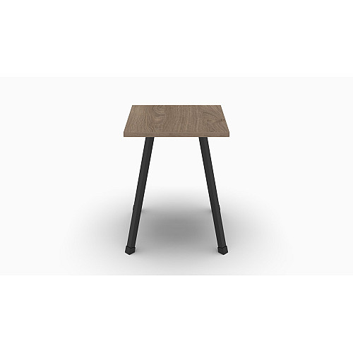 Табурет кухонный Ferrum-decor 430x320x320 Черный металл ДСП Дуб Сонома Трюфель 16 мм (TAB005)