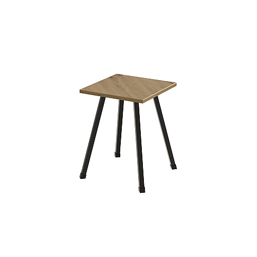 Табурет кухонний Ferrum-decor 430x320x320 Чорний метал ДСП Дуб Артізан 16 мм (TAB006)