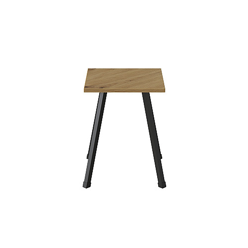 Табурет кухонний Ferrum-decor 430x320x320 Чорний метал ДСП Дуб Артізан 16 мм (TAB006)