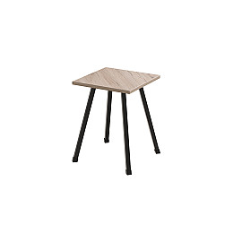 Табурет кухонний Ferrum-decor 430x320x320 Чорний метал ДСП Дуб Сан-Маріно 16 мм (TAB002)