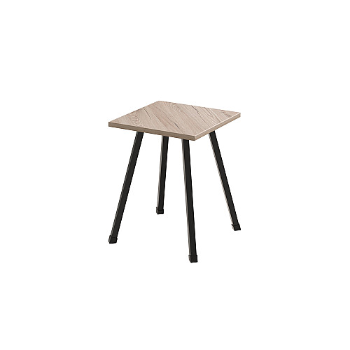 Табурет кухонний Ferrum-decor 430x320x320 Чорний метал ДСП Дуб Сан-Маріно 16 мм (TAB002)