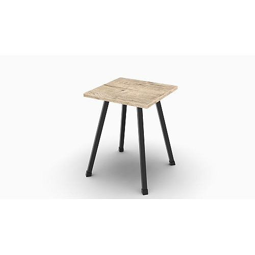 Табурет кухонний Ferrum-decor 430x320x320 Чорний метал ДСП Дуб Сан-Маріно 16 мм (TAB002)