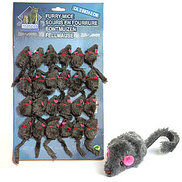 Іграшка для котів мишка з котячою м'ятою Furry Mouse Grey 5 см Flamingo (5400274290018)