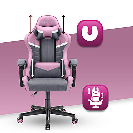 Компьютерное кресло Hell's Chair HC-1004 PINK-GREY