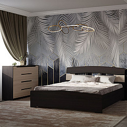 Спальня Микс Еверест з комодом Мікс-3 (телескопи) венге + дуб молочний (EVR-2644)