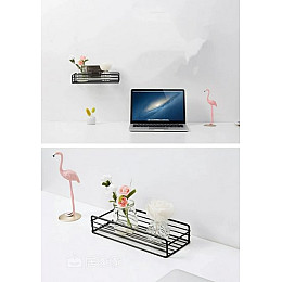 Полка металевa для ванної кухні Mine 27,5 х 11 х 5,5 см Чорний (hub_f2s7sz)