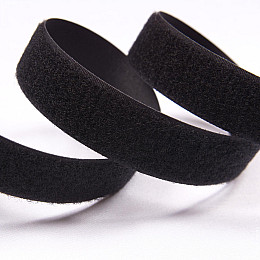 Липучка Велкро текстильная усиленная Студия Комфорта 25мм Черный Петля (Мягкая часть) 1м
