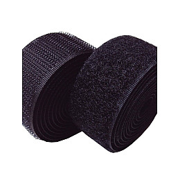 Липучка Велкро текстильная усиленная Студия Комфорта 25мм Черный Крючок (Жесткая часть) 1м