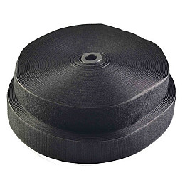 Липучка Велкро текстильная усиленная Студия Комфорта 40мм Черный Крючок (Жесткая часть) 1м