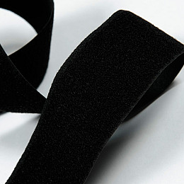 Липучка Велкро текстильная усиленная Студия Комфорта 40мм Черный Петля (Мягкая часть) 1м
