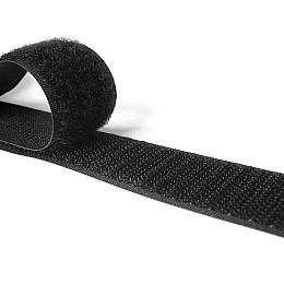 Липучка Велкро текстильная усиленная Студия Комфорта 40мм Черный Петля (Мягкая часть) 1м