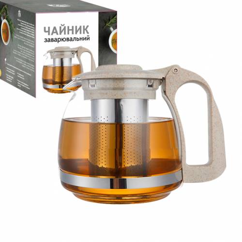 Заварочный чайник SNT 700мл (эко пластик+ боросиликатное, упрочненное стекло) (9161)