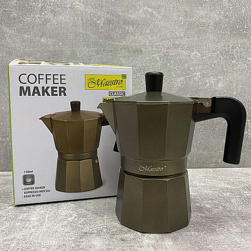 Гейзерная кофеварка алюминиевая 150 мл Maestro MR-1666-3 Brown