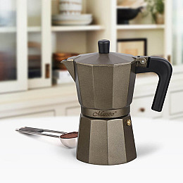 Гейзерная кофеварка алюминиевая 150 мл Maestro MR-1666-3 Brown