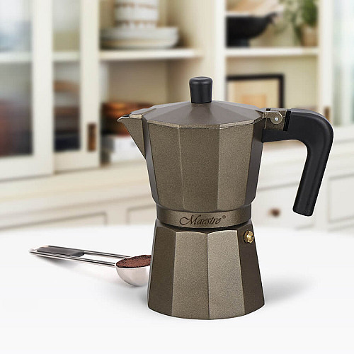 Гейзерная кофеварка алюминиевая 150 мл Maestro MR-1666-3 Brown