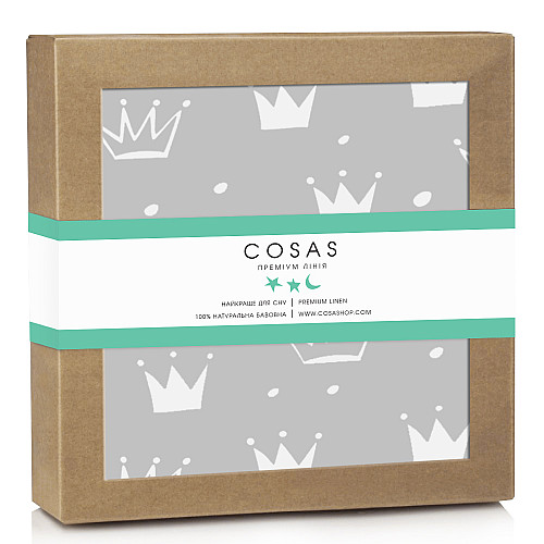 Непромокаємий наматрасник 70х120 см GREY CROWN COSAS сірий