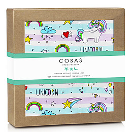 Непромокаємий наматрасник 70х120 см UNICORN & RAINBOW COSAS Фіолетовий