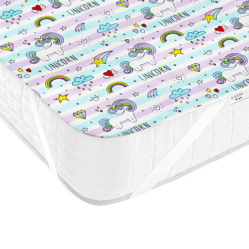 Непромокаємий наматрасник 70х120 см UNICORN & RAINBOW COSAS Фіолетовий
