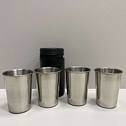 Набір стопок з нержавіючої сталі 4 шт в чохлі A-PLUS05-180/W-05