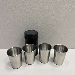 Набір стопок з нержавіючої сталі 4 шт в чохлі A-PLUS05-180/W-05