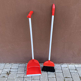 Совок со щеткой Stenson красный с белым 419 Y