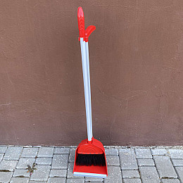 Совок со щеткой Stenson красный с белым 419 Y