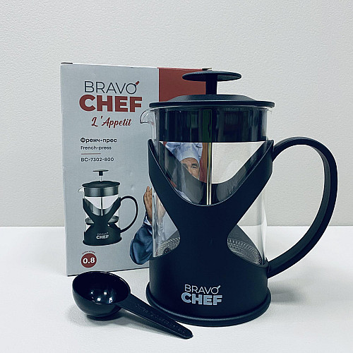 Френч-пресс стеклянный 800 мл BRAVO CHEF BC-7302-800
