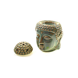 Керамічна аромалампа Amber Будда зелена 14х10.5х11 см