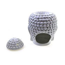 Керамічна аромалампа Amber Будда біла 14х9х9 см