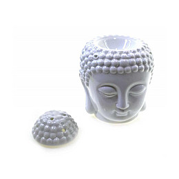 Керамічна аромалампа Amber Будда біла 14х9х9 см