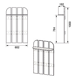 Вішалка настінна В 5 Компаніт 100х17,6х60,2 см Венге темний
