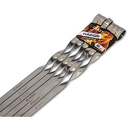 Набір шампурів Kamille Скаут 6 шт 60 см Сріблястий