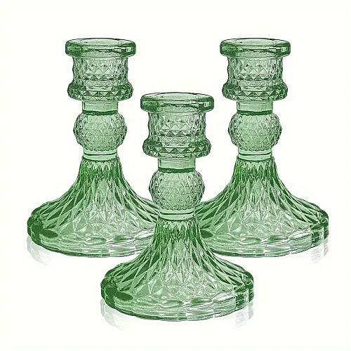<p>Подсвечник стеклянний Leeseph 10,3х8 см Зелений</p>