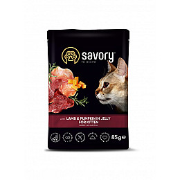 Влажный корм для котят Savory ягненок с тыквой в желе 85 г (20086)