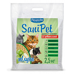 Наповнювач для туалету Природа SaniPet Яблуко дерев'яний 2.5 кг (PR240793)