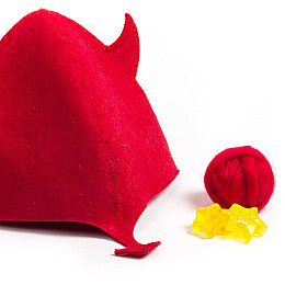 Банна шапка Luxyart Чертенок Червоний (LA-481)