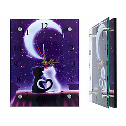 Часы настенные Montre Ночные романтики  20х25х5 см Стекло Тихий ход (18441)