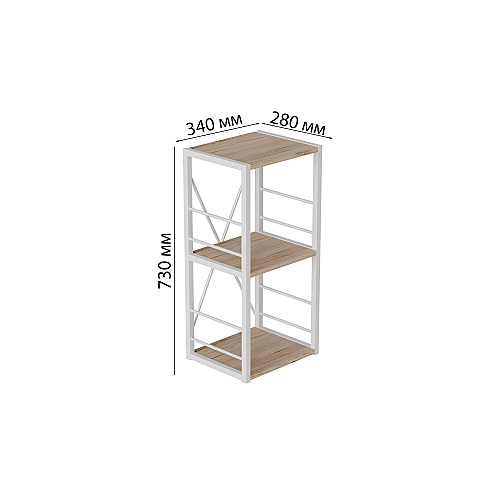 Этажерка Ferrum-decor Конект 73x34x28 см Дуб Сан-Марино (XK00260)