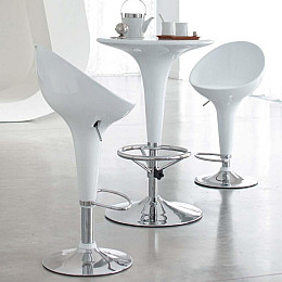 Стул барний SDM Джоллі високий/пластик/хром Білий (hub_NwdI20626)