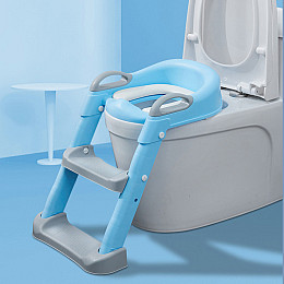 Накладка на унитаз з лесенкою Baby Assistant DA6901 Голубо-сірий