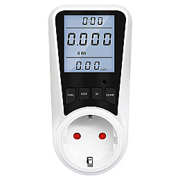 Розетка со счетчиком электроэнергии Intertek KP-PMB09, без подсветки дисплея
