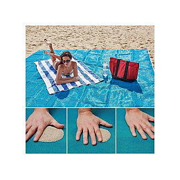 Покрывало анти-песок Пляжный коврик Sand Free Mat Голубой