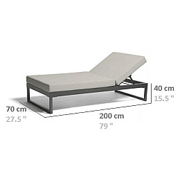 Пляжний шезлонг в стилі Loft NS-1409 430x2000x700 мм Чорний