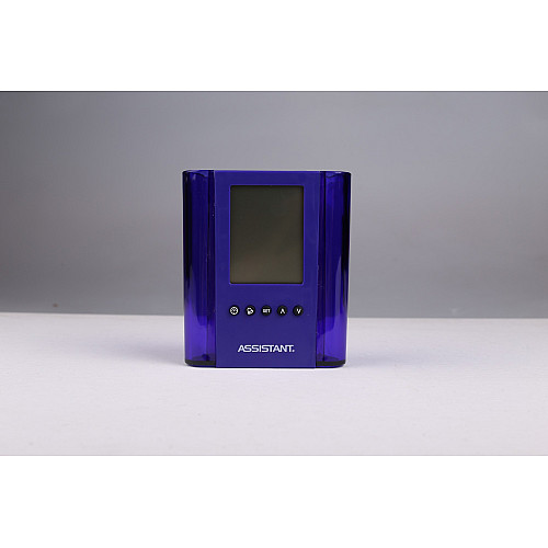 Настольные часы с будильником Assistant AH01050 violet контейнер для ручек 2, 8'' Фиолетовый