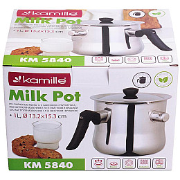 Молоковарка 1л зі свистком та сталевою кришкою Kamille DP37001